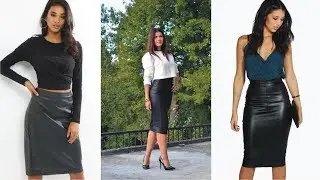 Fascinating Black Leather Look Midi Skirt To Powering Your Day
