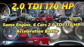 Same Engine, 6 Cars – 2.0 TDI 170 HP Acceleration Battle