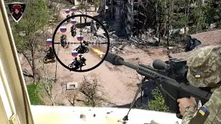 Ukrainian Azov elite Sniper Wipe Out Convoy Russian Motorcycle Troops Near Pokrovsk