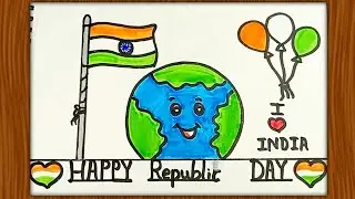 Easy India Flag Drawing 🇮🇳 | 26th January Special Drawing | How To Drawing Indian Flag 