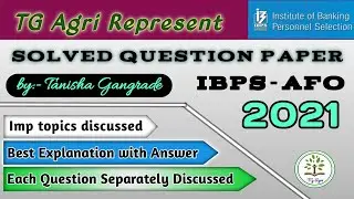 AFO 2021 | IBPS AFO 2021 Solved Paper | IBPS SO 2020-21 Agriculture Solved Question Paper by Tanisha