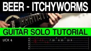 Beer Itchyworms INTRO + GUITAR SOLO + OUTRO Tutorial (WITH TAB)