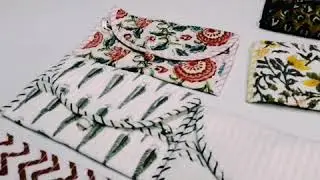 Hand Block Printed Hand Bags/ Purse || Cotton Bags For Export #meerahandicrafts #blockprintedbags
