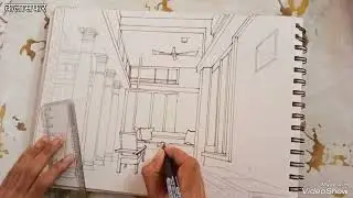 one point perspective | vanishing point #interior #architecture #onepointperspective