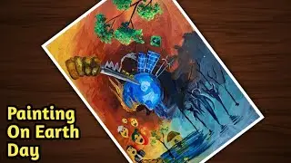 poster making on world earth day // acrylics#shorts #climatechange #worldearthday