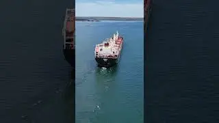 Saltie Freighter Crossing the Soo Locks