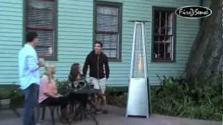 Stainless Steel Pyramid Outdoor Patio Real Flame Tower Heater
