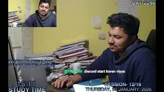 16 HOURS LIVE STUDY/WORK WITH ME / DAY-22/60 (16 HOURS LIVE STUDY CHALLANGE FOR 60 DAYS)