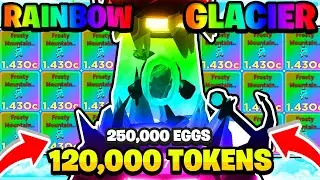 120,000 TOKENS RAINBOW GLACIER EGG!? ROBLOX CLICKER SIMULATOR *250,000+ EGGS OPENED*