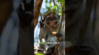 Caught Eating Fruit, This Monkey Smiles and Makes a Peace Sign #monkey #wildlife #animals #funny