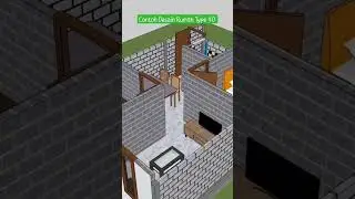 Desain Rumah Type 40 dengan 2 kamar tidur dan 1 kamar mandi. Luas tanah 10x20m.