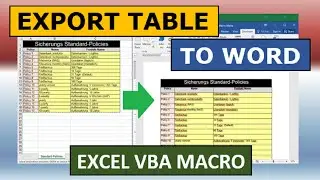 Export Table To Word Excel VBA Macro