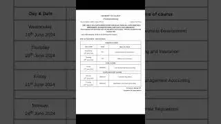 revised timetable bba fourth semester #bba #calicutuniversity #2024 #viralshorts #timetable