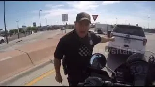 Police threatens to give motorcyclist ticket for honking horn