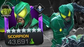 Геймплей за Скорпиона (7 звезд, 4 ранг) | Ротации | Тестирование Sting Burst | Marvel Contest of ...