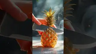 Beautiful Pineapple Cutting | Satisfying Fruit ASMR #relaxing #cutecat #viral #satisfying #reels