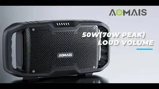 AOMAIS Waterproof Outdoor Speaker 50W (70W Peak) ,Portable Bluetooth Speaker