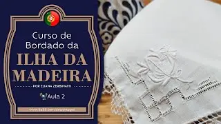 TOALHA DE MESA QUADRADA bordada à mão com pontos do #bordado português da Ilha da Madeira! Aula 2