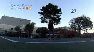 Mom @ 97 years old with 30 returns 🎾😁 1/11/2024