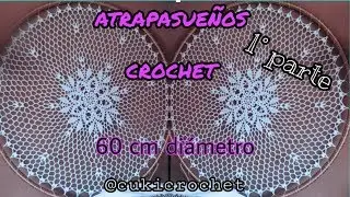 Cómo tejer CARPETA - ATRAPASUEÑOS - MANDALA. 1º PARTE.PASO A PASO. CROCHET 4 ROSE DES VENTS