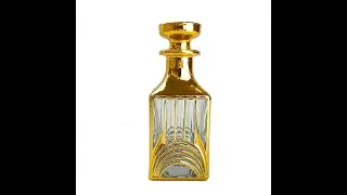 Glass Vintage Perfume Bottle Luxury 6 OZ Empty Perfume Jar with Hot Stamping Gold Dubai Style
