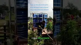 Ekomuro H2O+. Tanque modular vertical para almacenar agua de lluvia reutilizando botellas PET