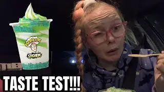 WARHEADS SOUR WATERMELON STORM from HUNGRY JACKS TASTE TEST!!!