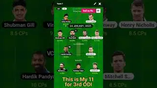 || My 11 Circle | Ind vs Nz | 3rd ODI | Fantasy | Virat ||  #cricket #fantasy #indvsnz #viratkohli