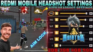 Free fire Max Redami Mobile Headshot Settings ll free fire headshot Settings 😱 2gb 3gb 4gb 5gb Ram 