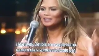 Chrissy Teigen boobs bouncing--sexy at Lip Sync Battle