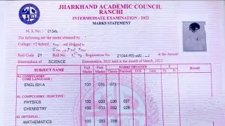 Jharkhand Marksheet Details||Certificate No|| Serial No||Marksheet No||Roll No||Roll Code