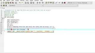 program in C to read the file and store the lines into an array