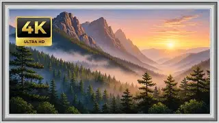 Misty Mountain Dawn | Cinematic TV Wallpaper Art for Calm & Luxury Spaces