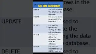 SQL DML Commands| SQL most asked question in an interview #oracle #shortvideo #sql #viral #shorts