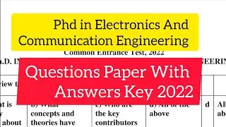 Phd in ECE (Electronics and Communication Engineering) Question paper 2022 l CUET Phd in ECE QP 2022