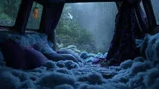 Forest with Piano and Rain Inside the Car | Long Night Drive Vibes for Sleep and Focus 🌲🌧️🚘🎹