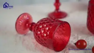 Hot sell spray red color glass cup engraved water cup