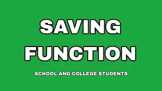 Saving Function Explained | School & College Students | Economics Made Easy #davvindore 