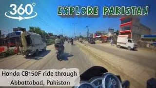 VR 360 POV Motorcycle Ride through Abbottabad, Pakistan. Honda CB150F, Great ASMR, No Narration