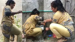 Pakistani house wife clothes washing vlog _ Desi aunty daily routine _ cloth with hand washing video