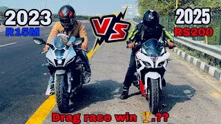 2025 RS200 vs r15m drag race win 🏆 ..???💥Arun Dream 10r