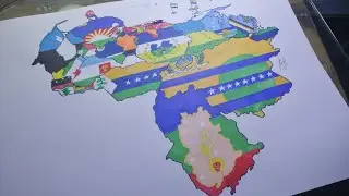 Drawing flag map States of Venezuela | Dibujo del mapa de la bandera de los Estados de Venezuela
