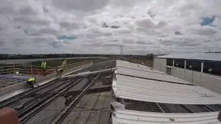 Commercial metal roof install