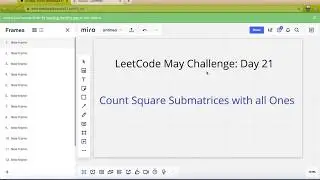 Count Square Submatrices with All Ones-LeetCode|Leetcode May Challenge | Leetcode 1277 | Python Code
