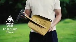 OneTigris Snow Shovel, Collapsible Aluminum Alloy with Ice Scraper Brush - Portable Folding Shovel