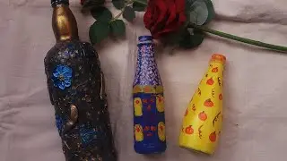 How Hot Glue-gun and modeling clay used to make Vintage bottle art / DIY project for beginners