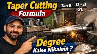 Lathe Machine Taper Cutting Formula 🔥 Degree Kaise Nikalein? | Step by Step Urdu