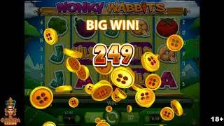 Wonky Wabbits Online Slot Machine Bonus Wild Feature - NetEnt Slots
