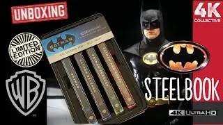 Batman 4 film collection 1989 - 1997. 4K UltraHD Blu-ray Steelbook set in a metal tin Unboxing