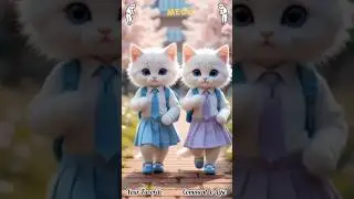 Two Little Scholars: Synchronized Dance in Uniforms 🧩👯#kitten #friendshipgoals #dancetogether #cat